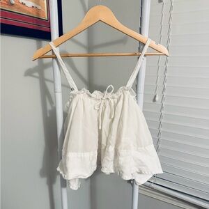 Pilcro White Ruffle Tank Top